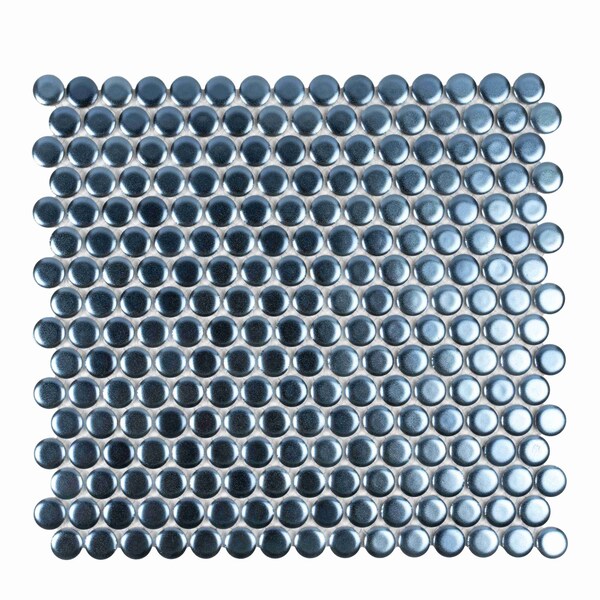 Apollo Tile Cirkel 11.46 in. x 12.4 in. Matte Blue Porcelain Mosaic Wall and Floor Tile 9.87 sqft/case, 10PK ORB8805NVMA - main